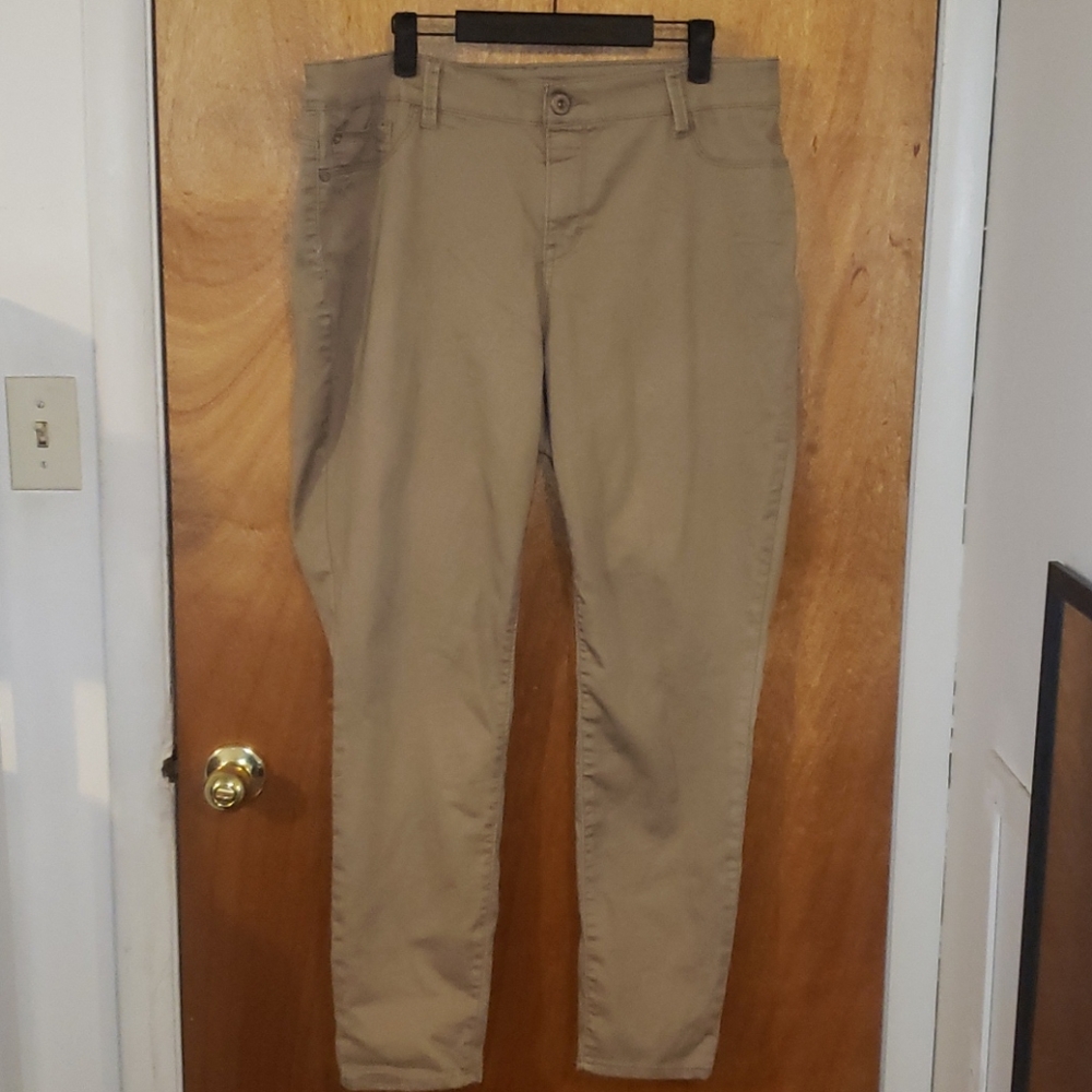 Khaki Skinny Jeggings Womens Plus Size 18W